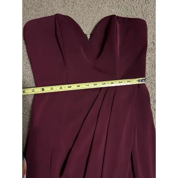 SHONA JOY Burgundy Strapless U Wire Bustier Dress Classic Elegant Romantic Sz 4 - Picture 11 of 13